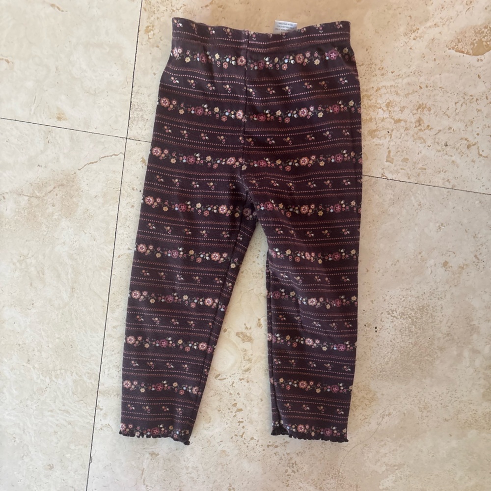 Gymboree Purple Floral Stripe Leggings